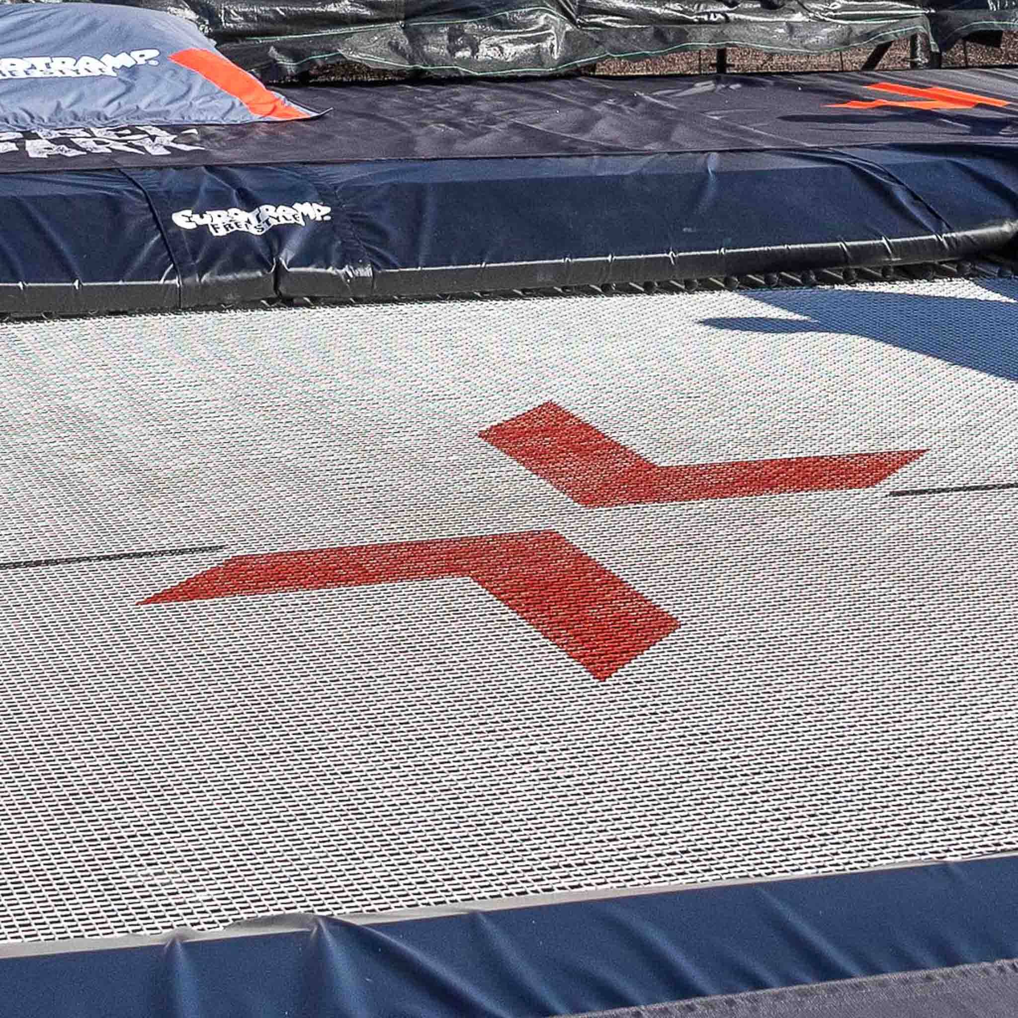 Close up of Eurotramp fivesquare trampoline