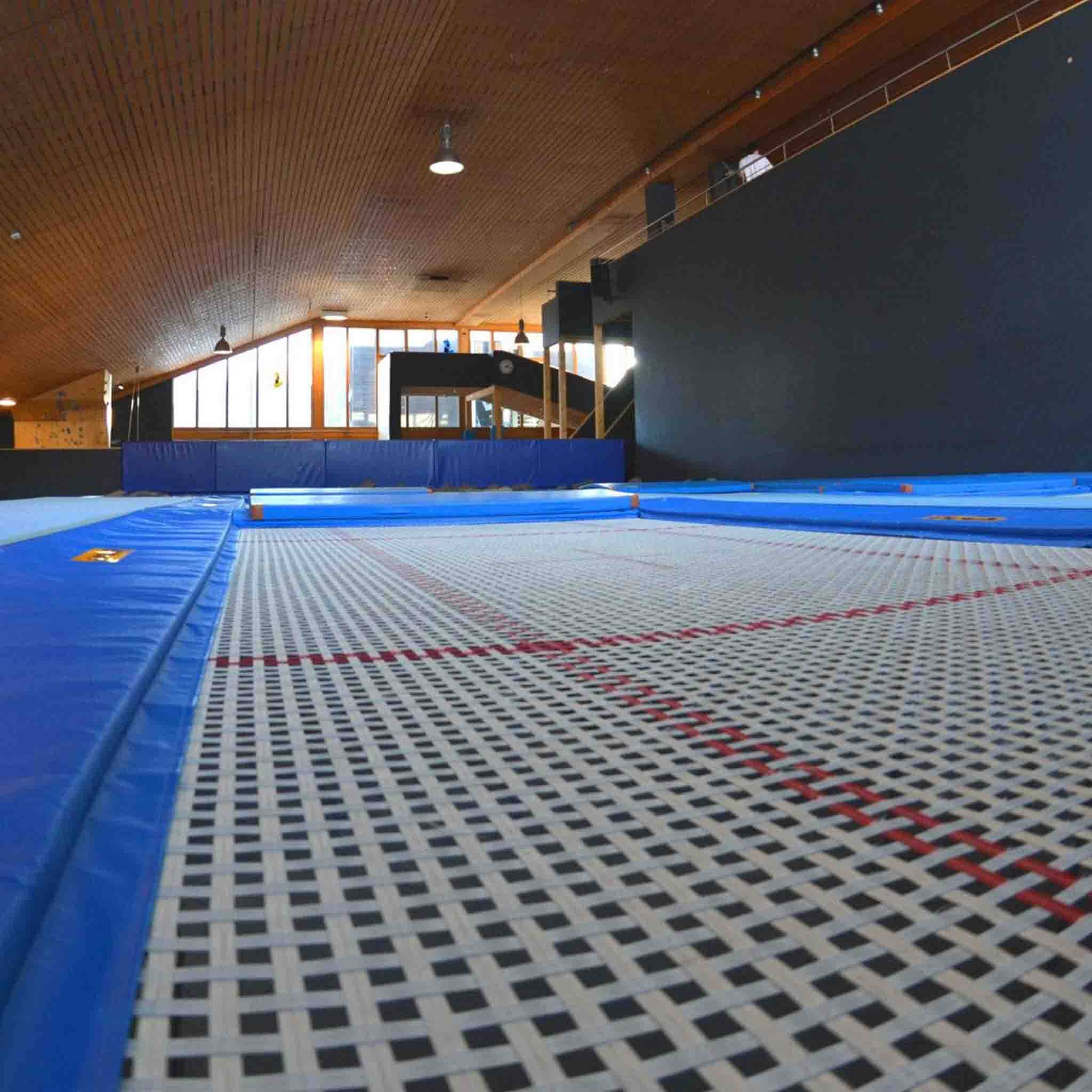 Eurotramp ground trampoline for indoor use