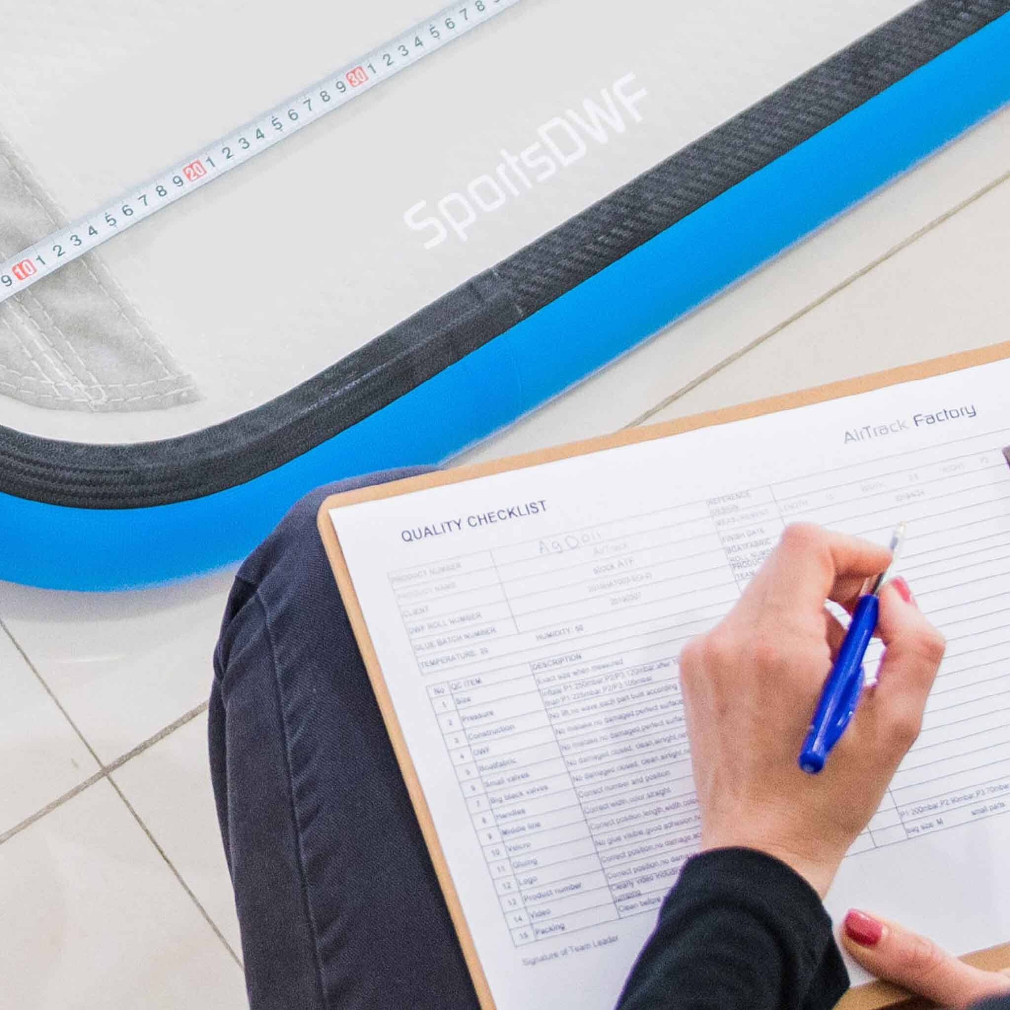 Quality control checks done on AirTrack Factory products